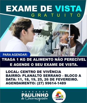 Exame de Vista Gratuito Exame de Vista Gratuito